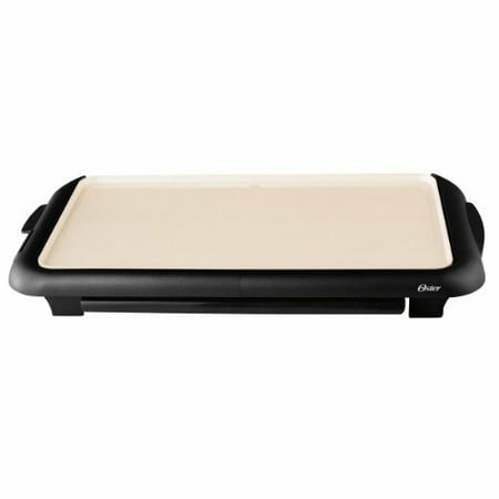 Griddle Tray - Oster CKSTGRFM18W-ECO DuraCeramic Griddle with Warming Tray, Black/Crème , New,