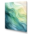 thumbnail image 2 of Designart "Sway Wave Serenity in Green and White I" Geometric Canvas Wall Art - Modern White Abstract Geometric Bedroom Canvas Wall Art, 2 of 6