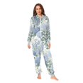 thumbnail image 2 of FORMRS Onesies Pajama for Adults Unisex Hoodie Winter Jumpsuit One Piece Sleepwear, Sizes S-2XL, Blue Hydrangeas Pattern, 2 of 7