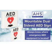 American Hospital Supply Dual Sided AED Sign - White Coated Emergency Sign