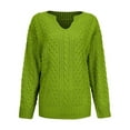 thumbnail image 6 of Frontwalk Womens V Neck Sweaters Long Sleeve Cable Knit Pullover Jumper Tops Casual Winter Fall Chunky Knitwear Outwear, 6 of 7