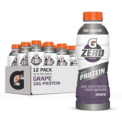 Gatorade Zero With Protein, 10g Whey Protein Isolate, Zero Sugar, Electrolytes, Grape, 16.9 Fl