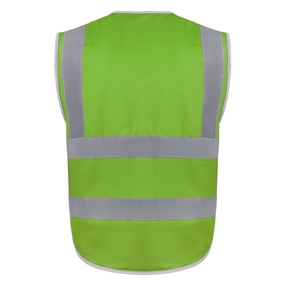 GOGO 9 Pockets High Visibility Zipper Front Safety Vest With Reflective Strips, Meets ANSI Standards