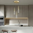 thumbnail image 5 of JoollySun Modern Crystal Pendant Light: Gold 3 Cluster Hanging Light Fixtures for Kitchen Island Bathroom, 5 of 8