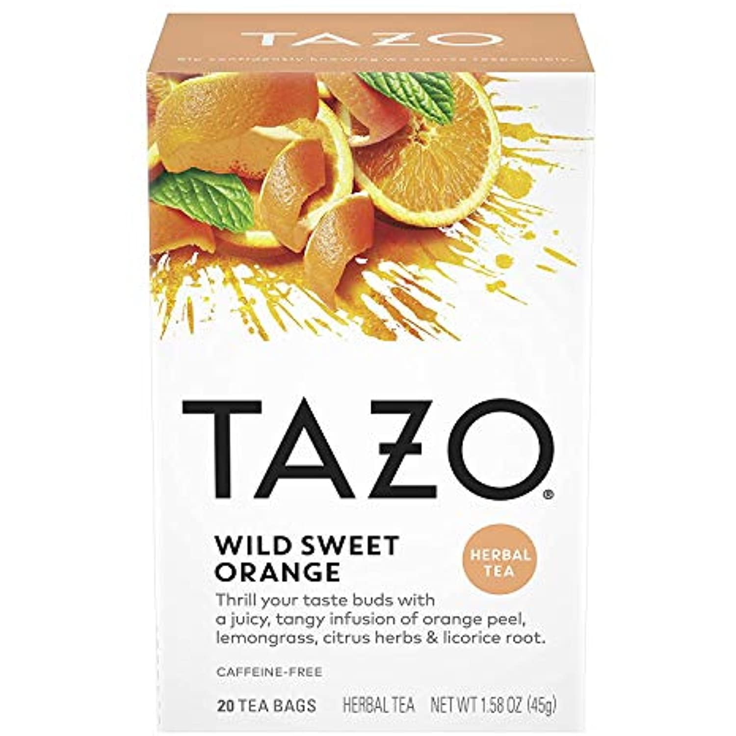 Herbal Infusion Tea-Wild Sweet Orange (Decaf) Tazo Teas 20 Bag