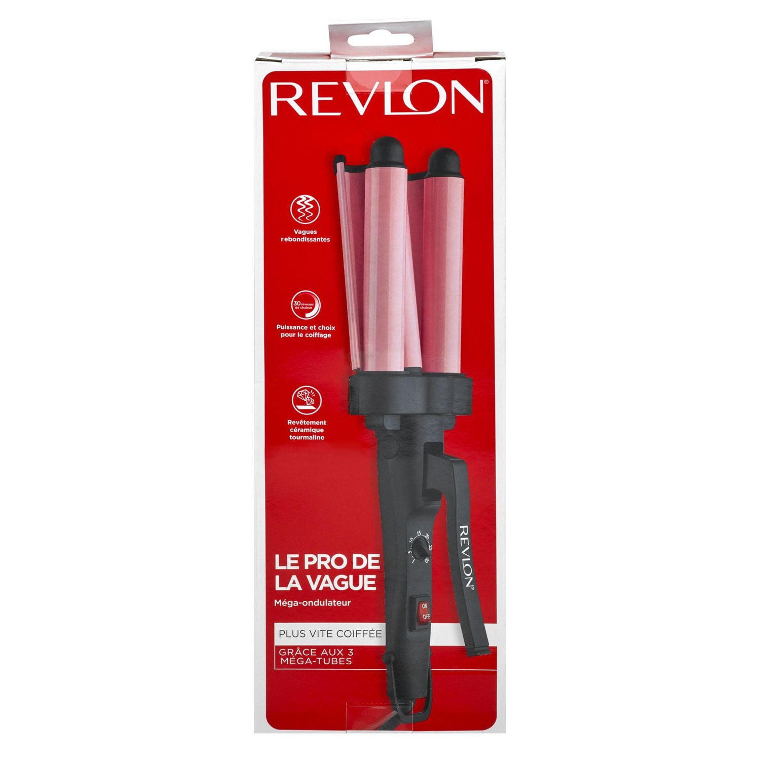 Revlon Wave Master 3 Barrel Ceramic Jumbo Waver/Hair Crimper, Pink, Wave Master with 3 Jumbo Barrels