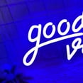 thumbnail image 3 of IbayNawi Good Vibes LED Neon Signs USB Connector, Neon Light For Wall Decor Bedroom Bar Birthday Holiday Party,Blue + Pink heart, 3 of 8