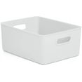 thumbnail image 4 of Superio Ribbed Plastic Storage Basket Organizer (4 Pack), 15 Liter Classic Closet Storage Bin for Shelf, Desk, Pantry – Store Toys, Clothes, Cosmetics, Stationary – White Smoke, 4 of 7