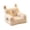 White, variant on WEIOUKC Cute Ear-Shaped Sofa Bed & Mat,Bright Yellow Linen Pet Bed for Small & Medium Dogs and Cats, Soft, Washable & Breathable Velvet Fabric, Cozy & Stylish