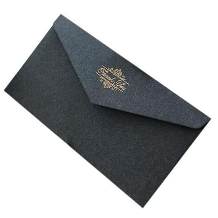 Panda Superstore PS-OFF490804011-YAN01698 Retro Style Invitation Envelopes Bronzing Printing Wedding Cards, Black - 20 Piece