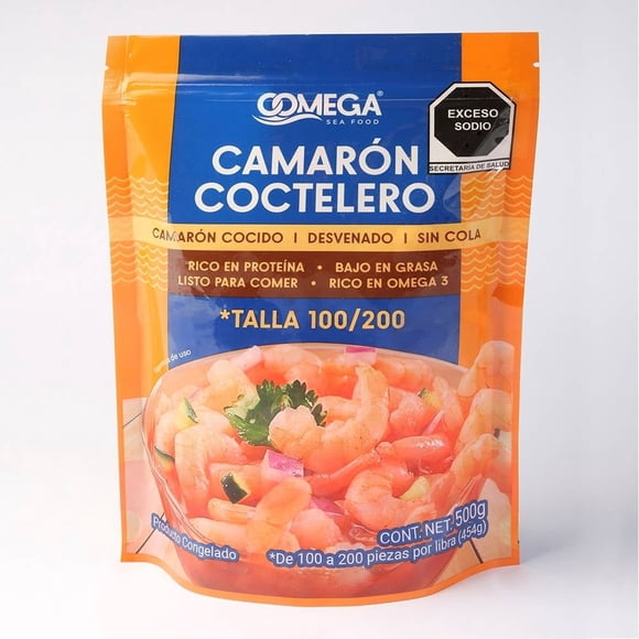 Camarón coctelero OOMEGA cocido talla 100-200 500 g