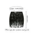thumbnail image 2 of Dewadbow Women Sequin Fringe Skirts Belly Dance Sparkly Tassel Tutu Skirt, 2 of 6