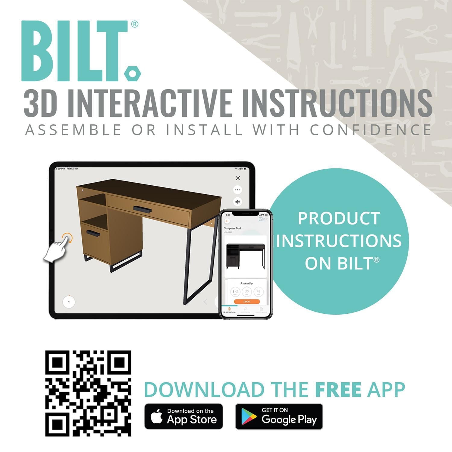 Mainstays Wood & Metal Writing Desk with 1 Drawer and 1 Door for Teen Adult,29.92 in