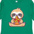thumbnail image 4 of Inktastic Sloth Pizza Boys or Girls Long Sleeve Toddler T-Shirt, 4 of 5