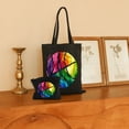 thumbnail image 2 of YANMS Carrying Computers Colorful Volleyball Cute Ball Gift 2 Pcs Canvas Tote Bags Cute Aesthetic Tote Bags with Zipper Black, 2 of 8