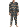 thumbnail image 3 of Sikiie Reindeer Mens Pajama Set, Soft Warm Long Sleeve Sleepwear, Cozy Button-Down Pjs for Men-XX-Large, 3 of 7