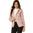 thumbnail image 1 of INSPIRE CHIC Veste en Denim Décontractée pour Femme à Revers, Manches Longues, avec Poches, 1 of 6