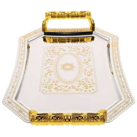 PAMINGONO Rectangular Serving Tray Golden 1Set 11.00X7.86X4.72In