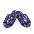 thumbnail image 2 of COEQINE Gingerbread Man Candy Canes Blue Bedroom Slippers Women Open Toe House Sandals Comfy Slip On Home Slides Christmas Fuzzy Slippers for Women Indoor, Reusable Washable Guest Footwear, 46-47, 2 of 7