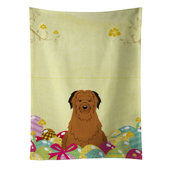 Carolines Treasures BB6082KTWL Easter Eggs Briard Brown Kitchen Towel 15 X 28" multicolor