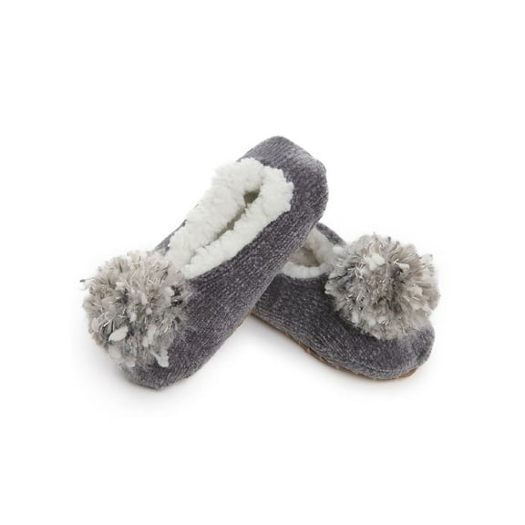 MeMoi Women's Chenille Non-Skid Pom-Pom Slippers - Womens - Female