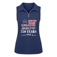 thumbnail image 4 of Trendfront Womens Patriotic Quarter Zip Tops Sleeveless Collared We The People Graphic American Flag 4th Of July 250th Anniversary Golf Shirt, 4 of 4