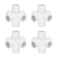 thumbnail image 1 of Conector de muebles Uxcell de 3/4" 6 vías, acoplamiento de tubería de grado de construcción, blanco, 1 of 7