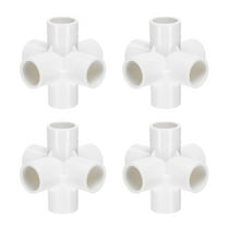 Uxcell Fitting 3/4" 6 Ways Connector Furniture Build Grade Pipe Coupling, White