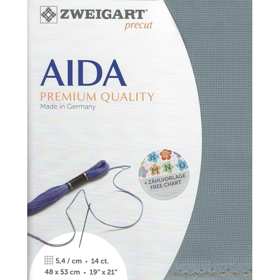 Precut Zweigart Stern-Aida 14 count Misty Blue 3706/594