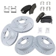 thumbnail image 2 of TRQ Front & Rear Performance Drilled & Slotted Rotor & Posi Ceramic Pad Kit, 2 of 4