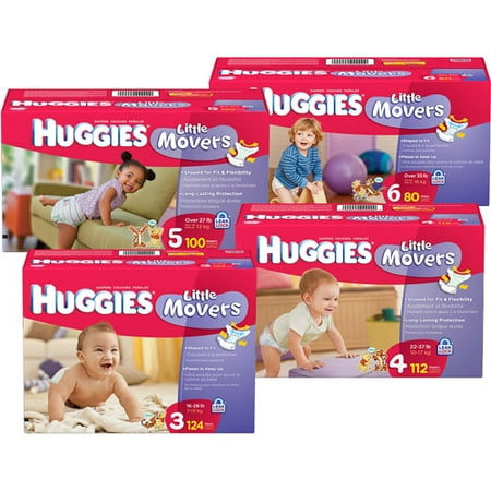 HUGGIES - Supreme Little Movers Diapers (sizes 3, 4, 5, 6)