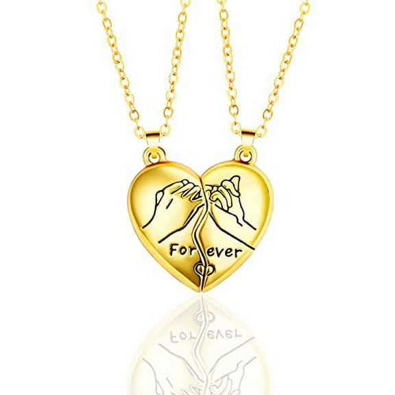 Matching Necklace for Couples, Gold Heart Necklace, Valentine's Gifts Best Friendship Jewelry