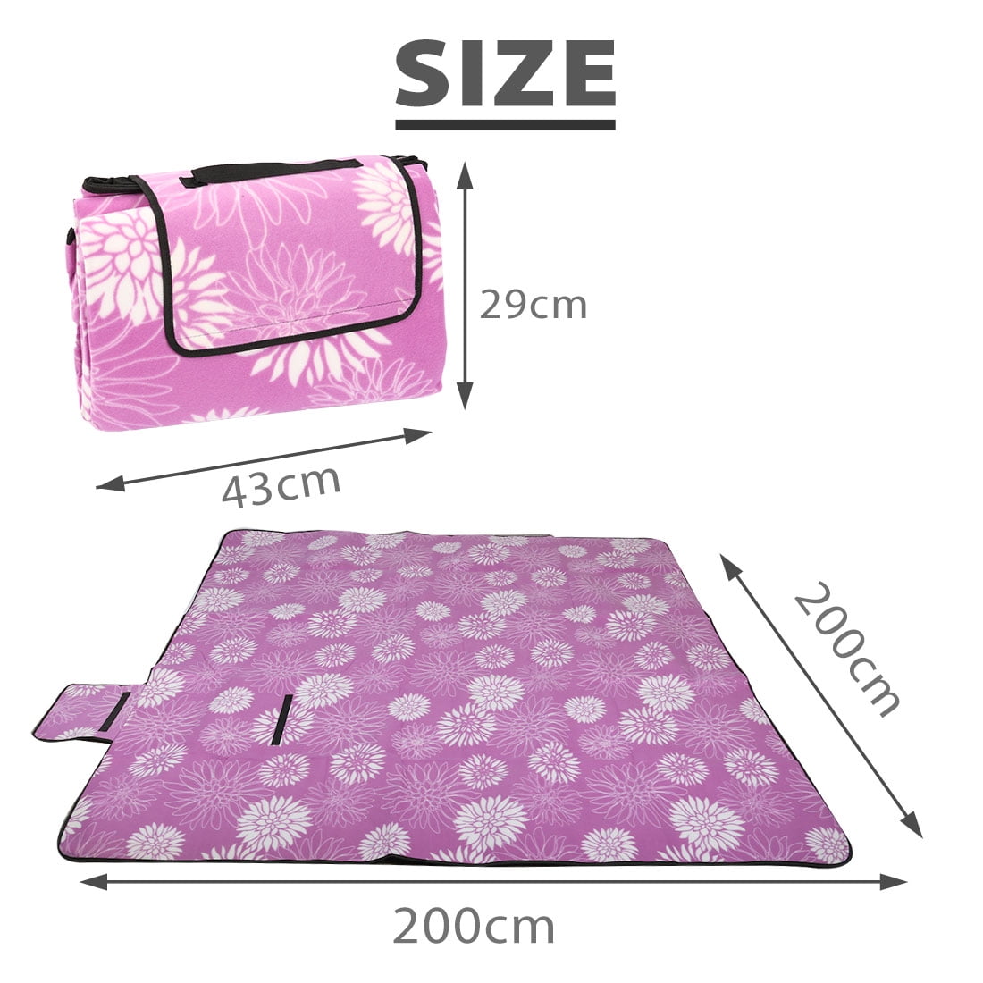 Extralarge Outdoor Water Resistant Foldable Picnic Blanket Mat Camping