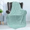 thumbnail image 4 of Abstract Soft Flannel Fleece Blanket, Ocean Waves Inspired Ink Brush Style Curls and Swirls Pattern Modern Art, Cozy Plush for Indoor and Outdoor Use, 50" x 60", Pale Blue and White, by Ambesonne, 4 of 5