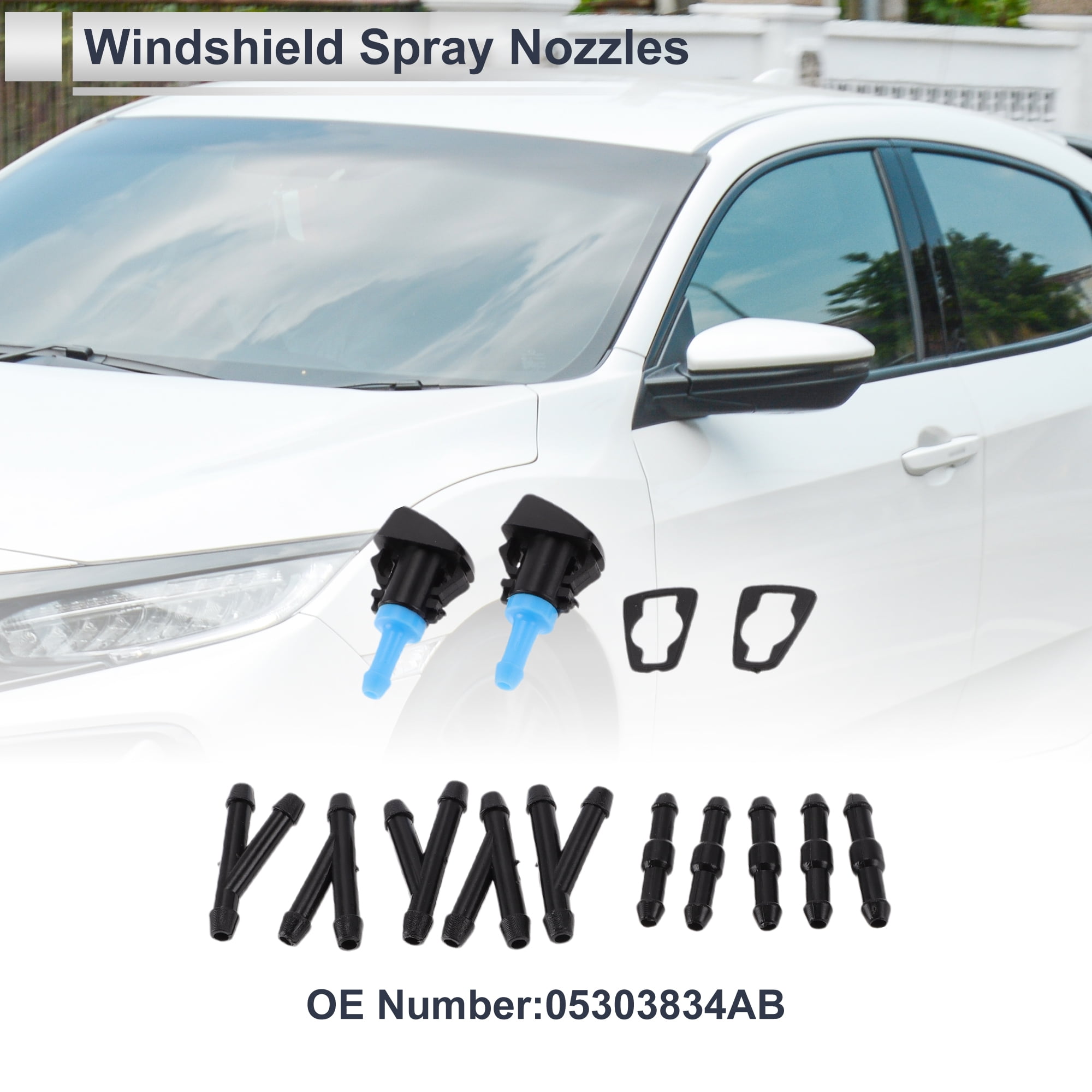 Unique Bargains Washer Nozzle for Jeep Patriot 2008-2017 Front Plastic 1 Set