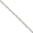 thumbnail image 1 of 925 Sterling Silver 9 Inch Noeud Lien Cheville Bracelet Chaîne, 1 of 6