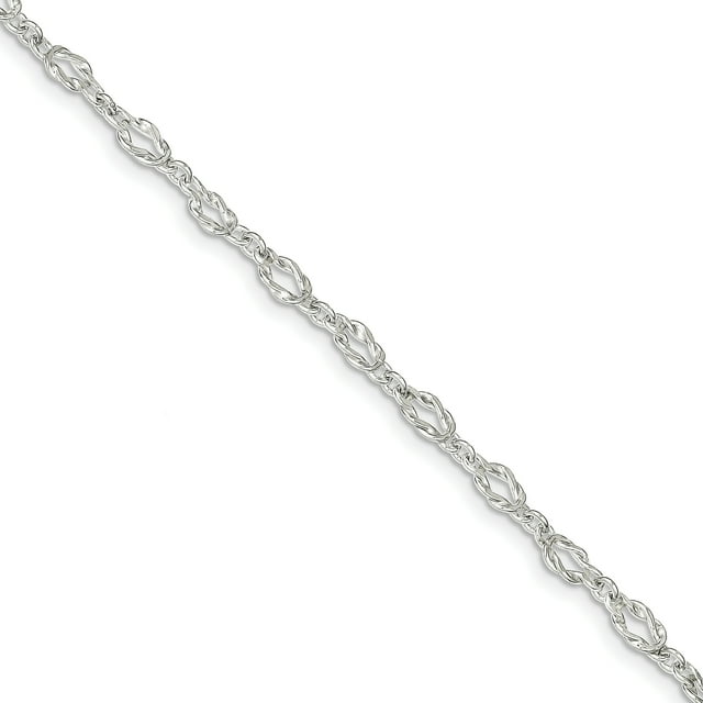925 Sterling Silver 9 Inch Knot Link Anklet Ankle Bracelet Chain