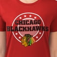 thumbnail image 3 of Women's G-III 4Her by Carl Banks Red Chicago Blackhawks Super-Slim Lightweight Pinstripe Circle Graphic T-Shirt, 3 of 3