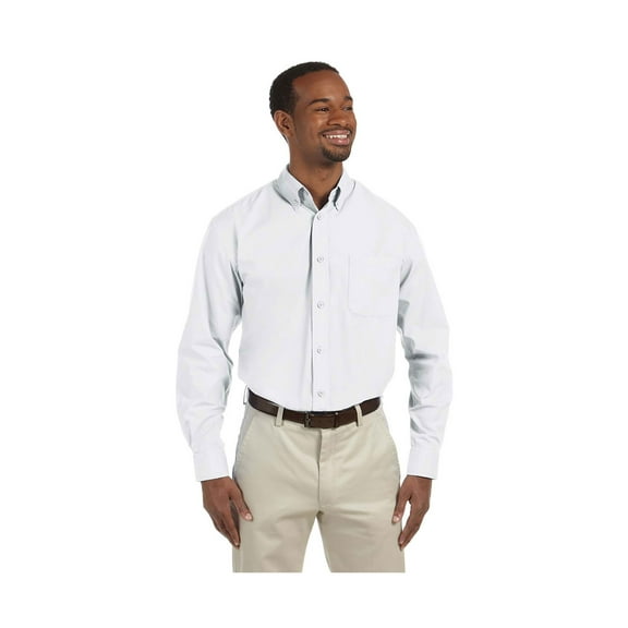Harriton Men's Value Poplin DTM Buttons Dress Shirt, Style M510