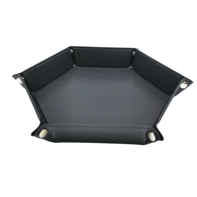 Square/Hexagonal Tray Bar Nightclub Game Board Folding Hexagonal Tray Folding PU Leather Plate Desktop Storage Box