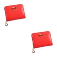 thumbnail image 2 of Minnieouse Tarjetero pequeño y elegante para un fácil acceso, carteras pequeñas, monederos, monederos fáciles de guardar en la bolsa, color Melon rojo 2Conjunto, 2 of 6