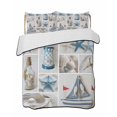 thumbnail image 2 of Quilts Twin Size, Blue Oceans Beach Soft Comforter Bedding Set for Bed, Nautical Coastal Starfish Seashell Lightweight Quilted Bedspread with Pillow Cover(2 Pieces) for All Season, 68x86 Inch, 2 of 6