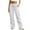 White, variant on Cargo Pants Women 2026 Basic Elastic Waist Drawstring Casual Loose Wide Straight Leg Cargo Sweatpants with Pockets