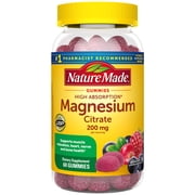 Nature Made High Absorption Magnesium Citrate 200 mg per Serving Gummies, 60 Count