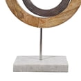 thumbnail image 4 of 18 Inch Accent Decor, Concentric Rings, Brown Mango Wood on a Marble Base- Saltoro Sherpi, 4 of 5
