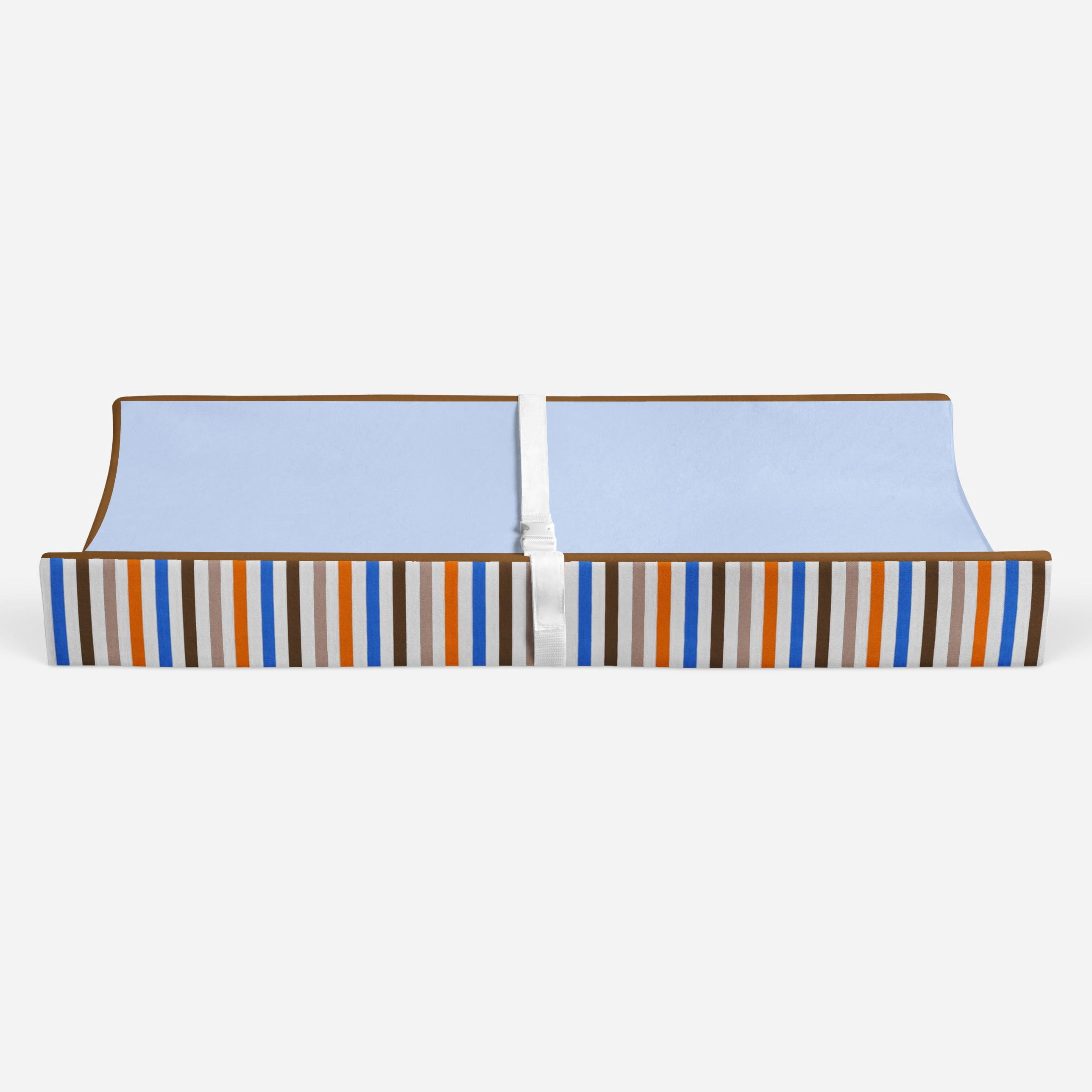 Mod Sports Blue/Orange/Brown Boys Quilted Changing Pad Cover