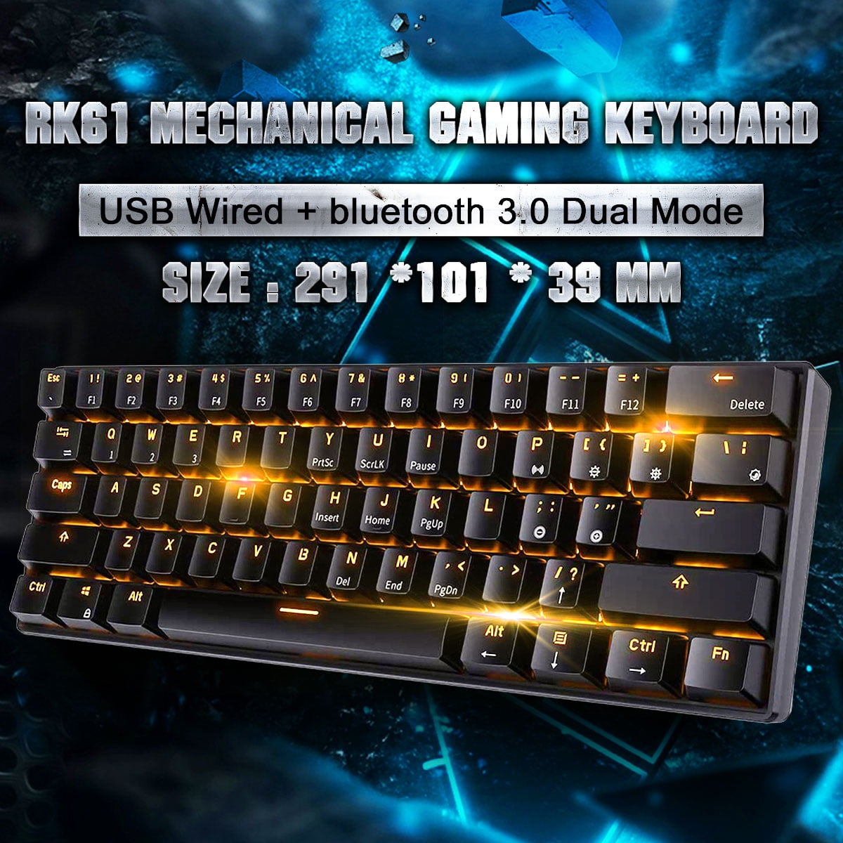 Royal Kludge Mechanical Keyboard Wired bluetooth 61-key Dual-mode with