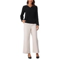 thumbnail image 2 of INSPIRAR CHIC Blusa de Moda de Trabajo Casual de Manga Larga con Cuello en V para Mujeres XS Negra, 2 of 6