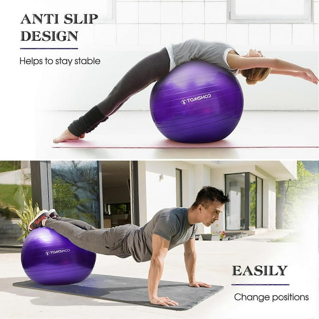 Ballon de yoga antidéflagrant avec pompe à air pour Pilates et yoga