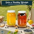 thumbnail image 5 of 2 Pack Wide Mouth Mason Jars with Airtight Lid and Silicone Ring - 1 Gallon Large Glass Containers for Food Storage like Flour Sugar, Sun Tea, Kombucha, Refrigerator Safe Fermentation Jar, 5 of 9